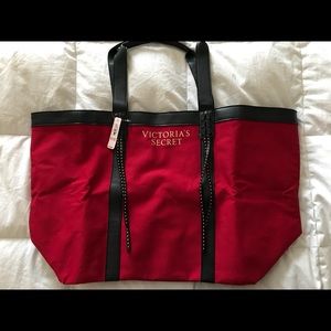 Large red Victoria secret tote bag